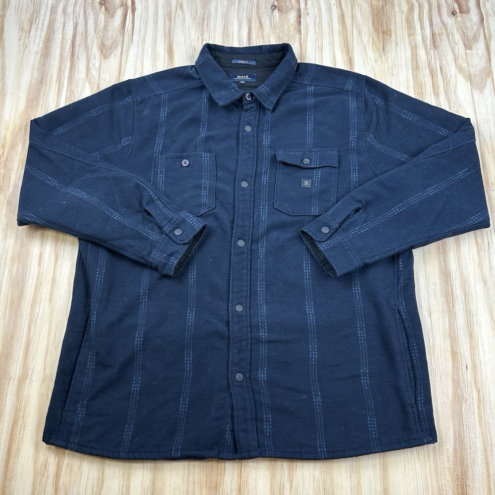 Roark Men's Heavyweight Flannel Shacket Cotton Work Shirt Sz 2XL Blue Pattern
